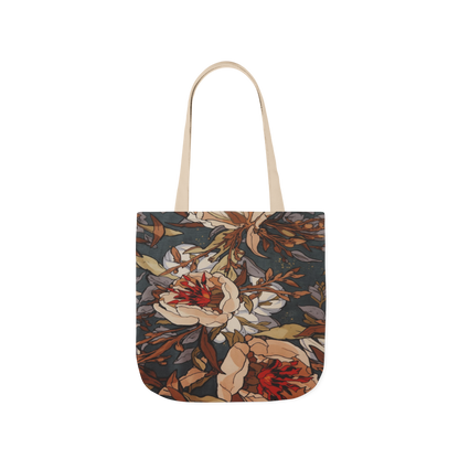 Vintage Floral Canvas Tote Bag — Autumn Rose Market Tote