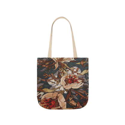 Vintage Floral Canvas Tote Bag — Autumn Rose Market Tote