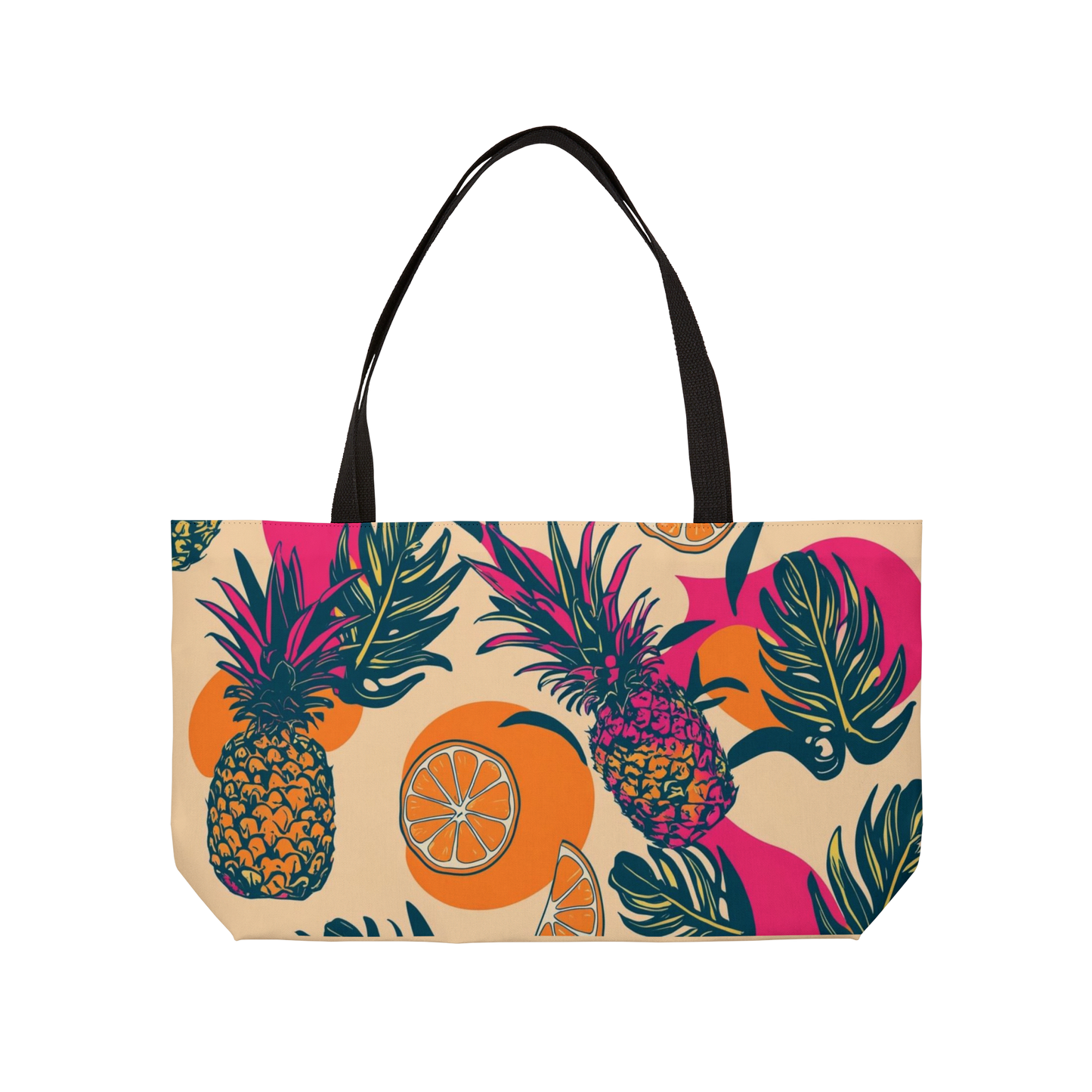 Weekender Pineapple Tote Bag, Stylish Carry-All Bag for Travel, Beach, Gym, Shopping, Weekend Getaway Essentials