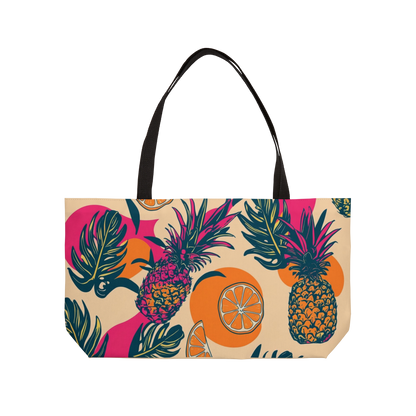 Weekender Pineapple Tote Bag, Stylish Carry-All Bag for Travel, Beach, Gym, Shopping, Weekend Getaway Essentials