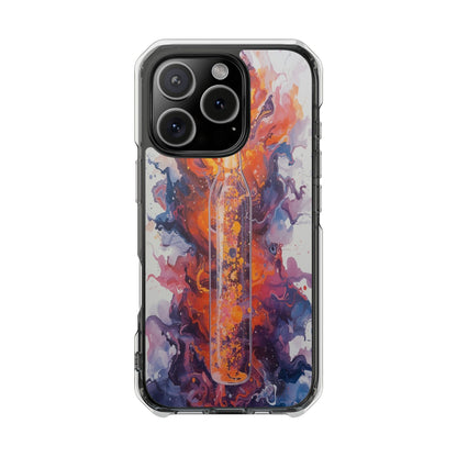 Clear Magnetic Impact Phone Case — Vibrant Abstract Swirl Design