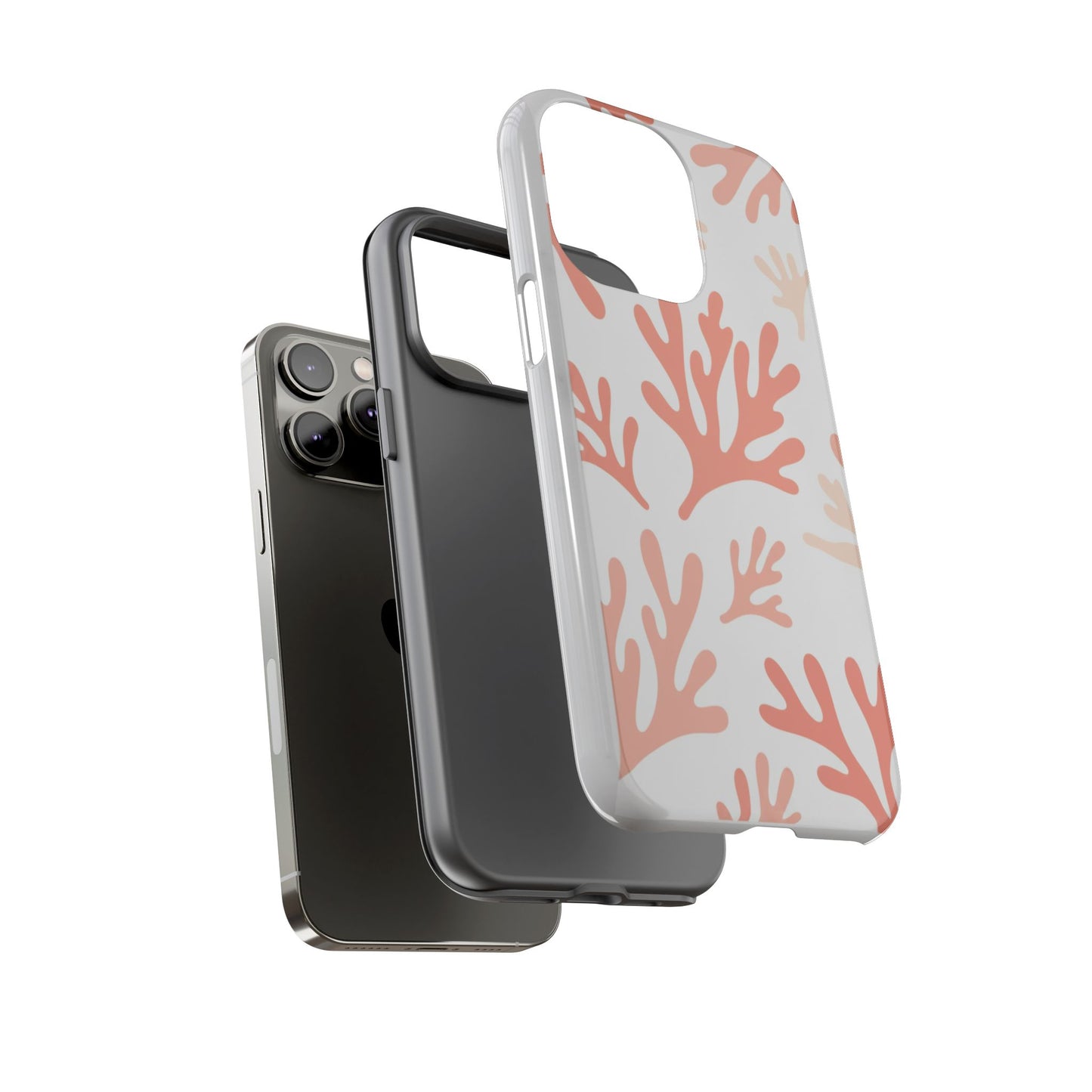 Coral Reef Pattern Tough Phone Case — Pink Beachy Protective Cover