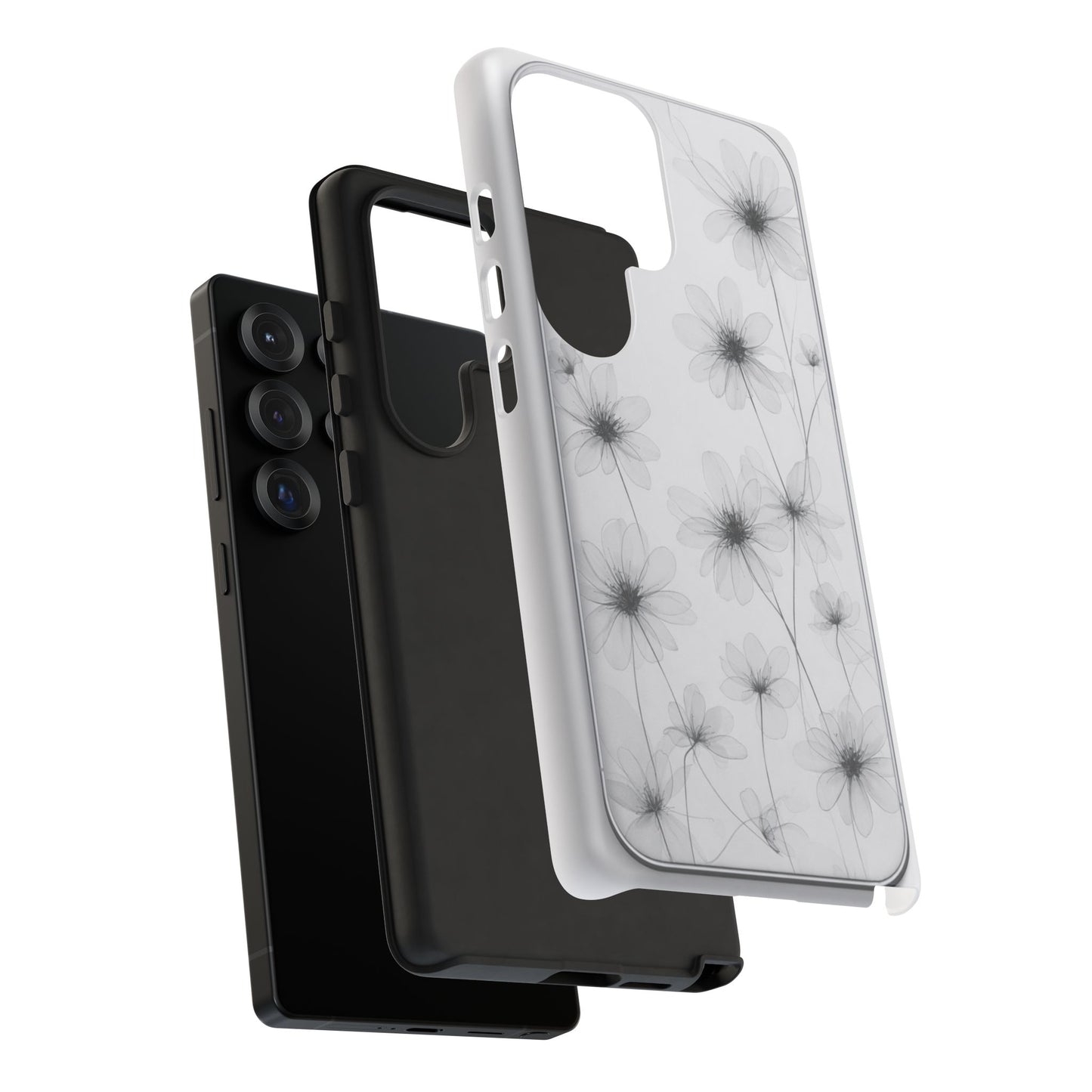Tough Case — Black & White Floral Tough Phone Case