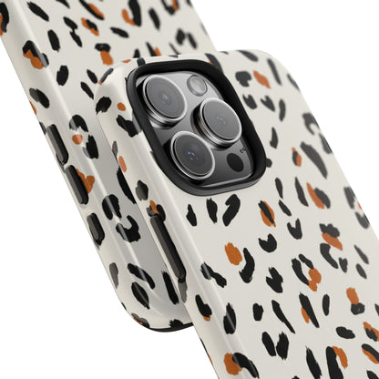 Leopard Print Tough Phone Case — Stylish Protective iPhone Cover