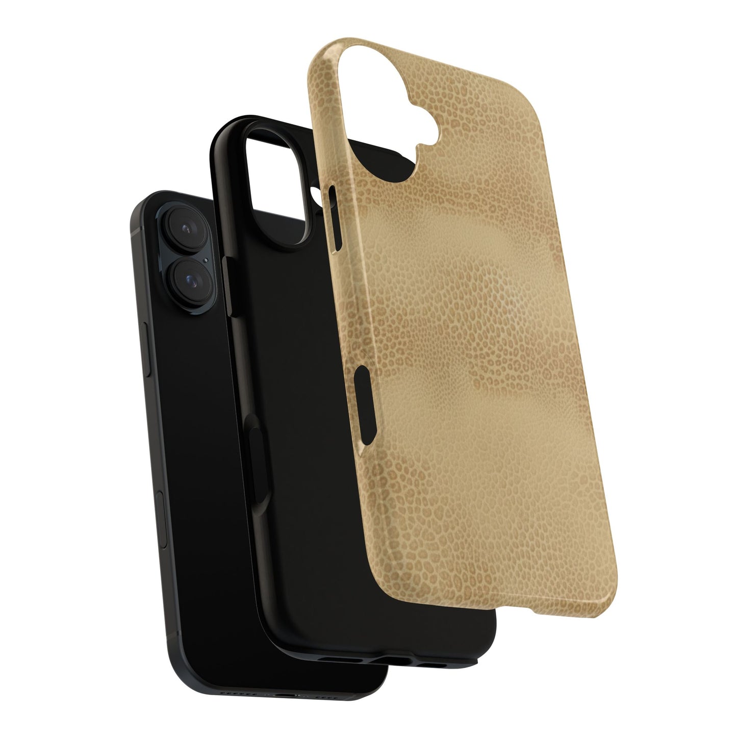 Tan Distressed Leather Texture Phone Case — Rugged Protective iPhone Cover