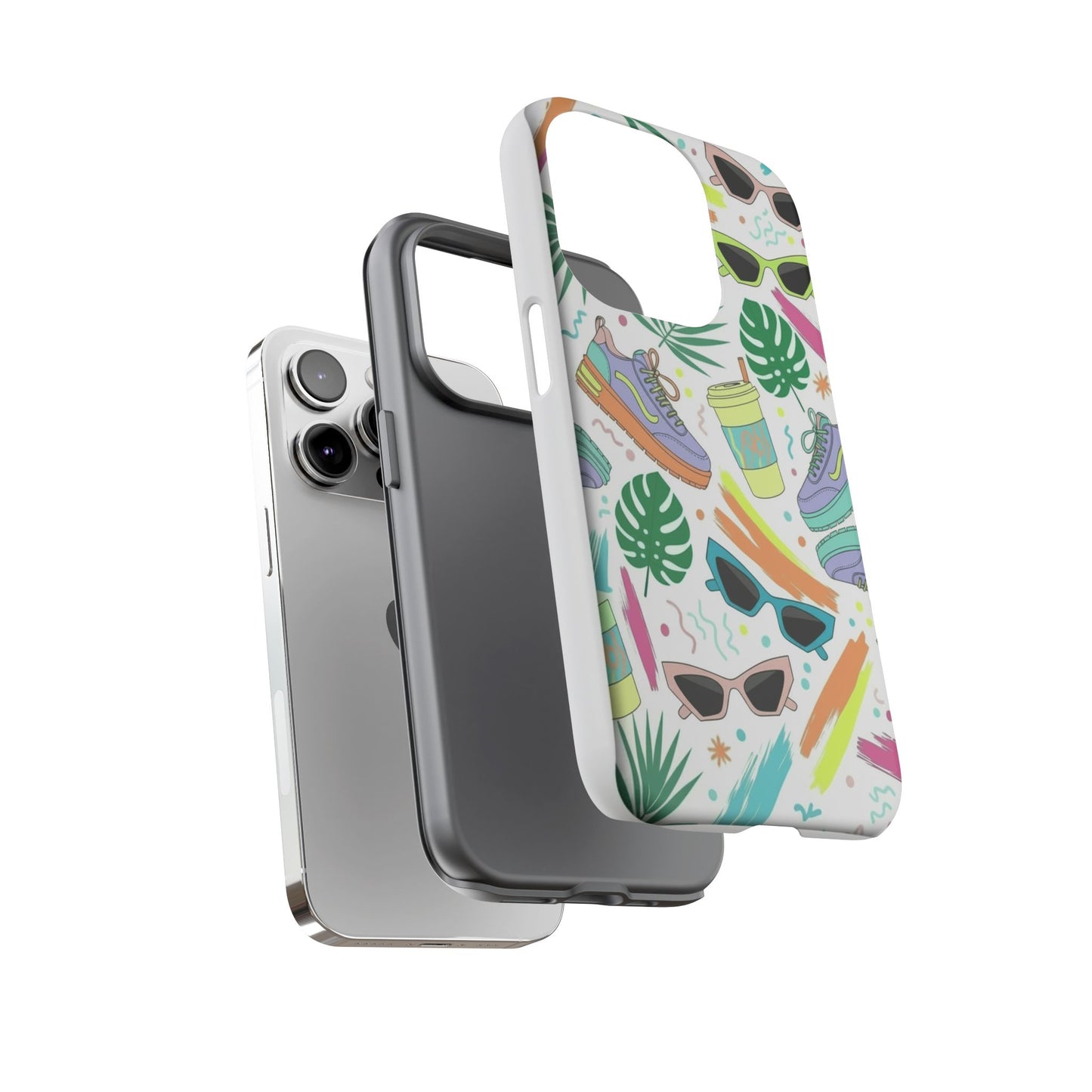 Tough Cases — Colorful Retro Sneakers & Sunglasses Phone Case