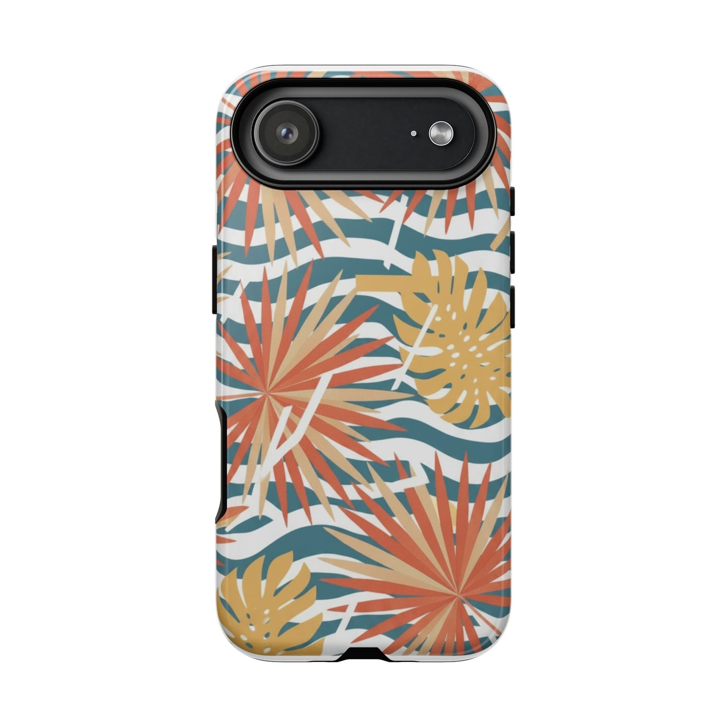 Tropical Palm Tough Phone Case – Retro Wave Floral Protective Cover