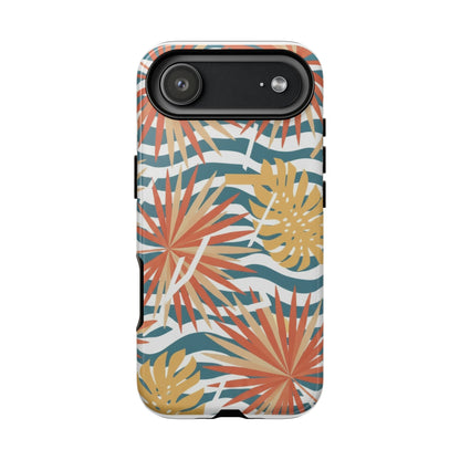 Tropical Palm Tough Phone Case – Retro Wave Floral Protective Cover