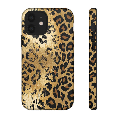 Leopard Print Tough Phone Case — Durable Protective iPhone Cover