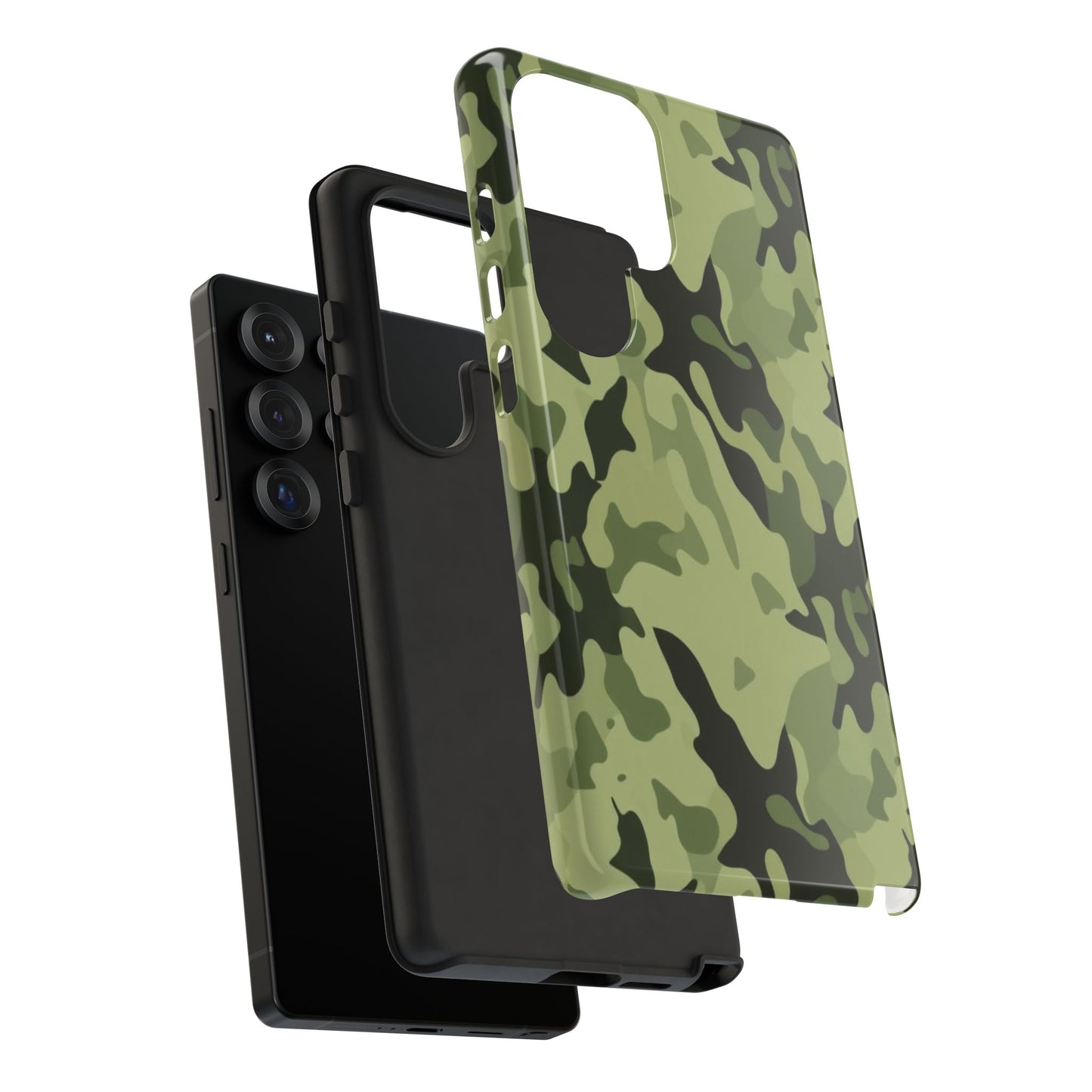 Camo Tough Phone Case — Military Green Protective iPhone Cover