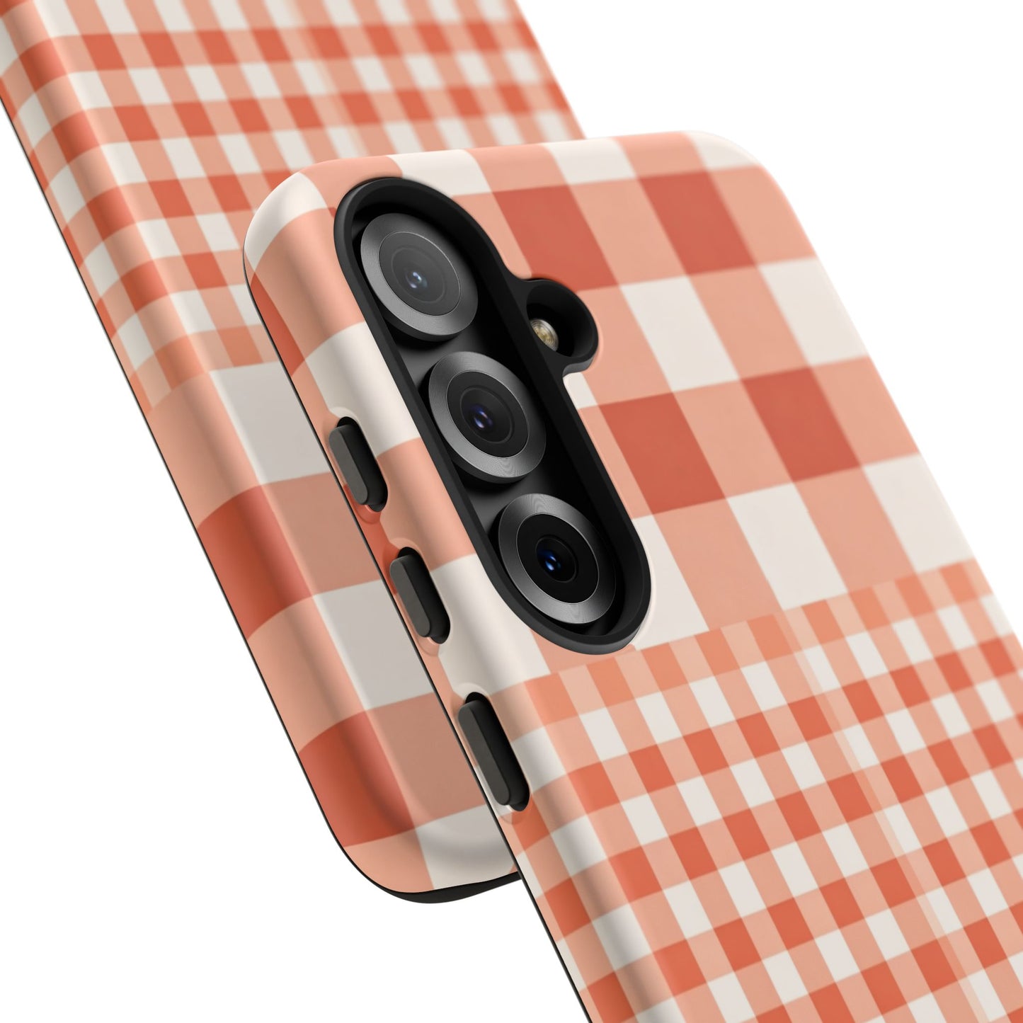 Buffalo Check Tough Phone Case — Orange Gingham Protective Cover