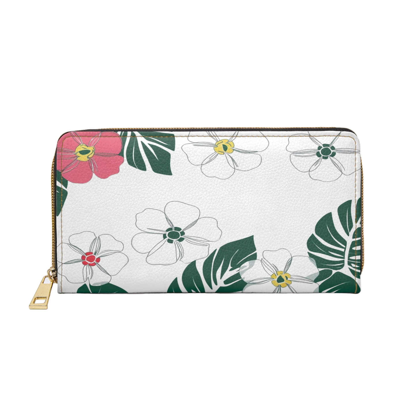 Women's Tropical Wallet - Summer Monstera Zipper Wallet