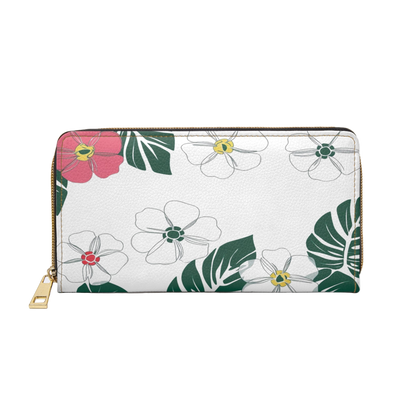 Women's Tropical Wallet - Summer Monstera Zipper Wallet