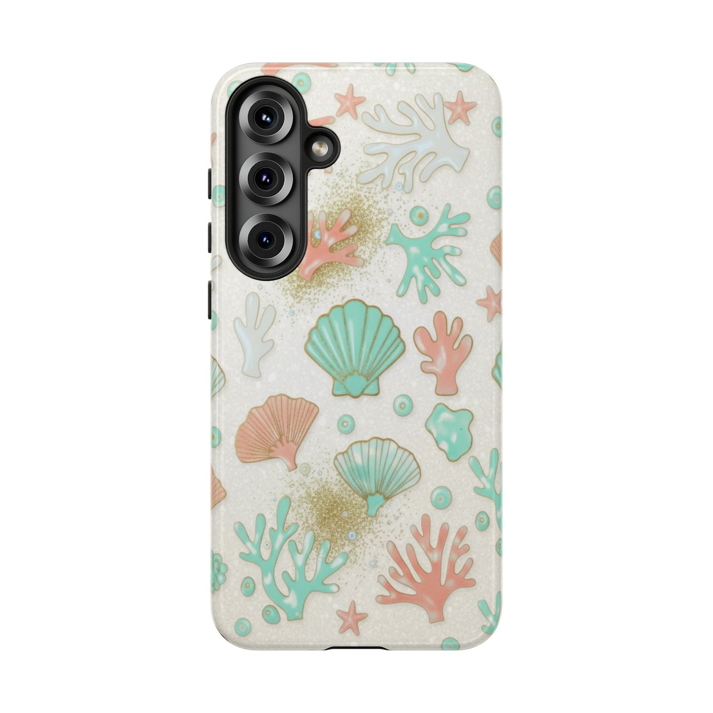 Seashell Coral Phone Case — Pastel Beach Shells Protective Tough Case
