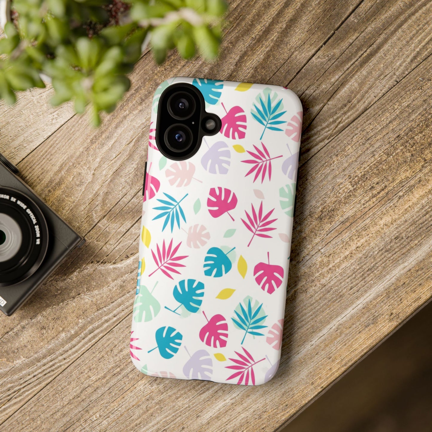 Tropical Leaf Phone Case — Colorful Pastel Monstera & Palm iPhone Case
