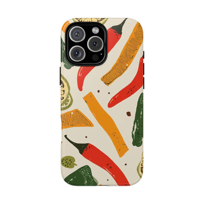 Spicy Peppers Phone Case – Colorful Chili, Lime & Citrus Pattern