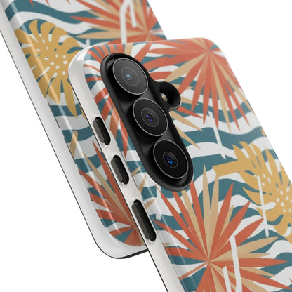 Tropical Palm Tough Phone Case – Retro Wave Floral Protective Cover