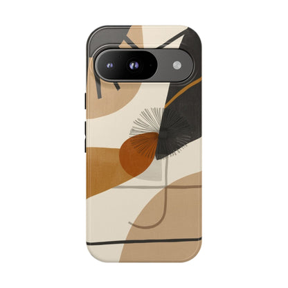 Abstract Earth Tone Phone Case — Mid-Century Minimalist Tough Case