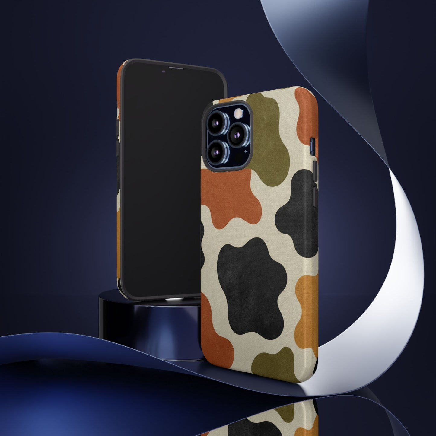 Retro Abstract Camouflage Phone Case — Earth Tone Tough Case