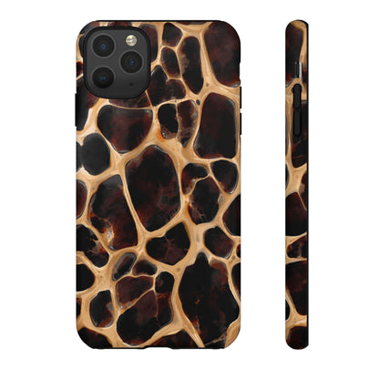 Phone Case — Brown Leather Dot Texture Rugged Protective Cover