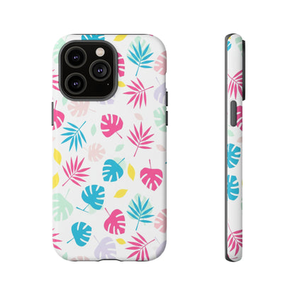 Tropical Leaf Phone Case — Colorful Pastel Monstera & Palm iPhone Case