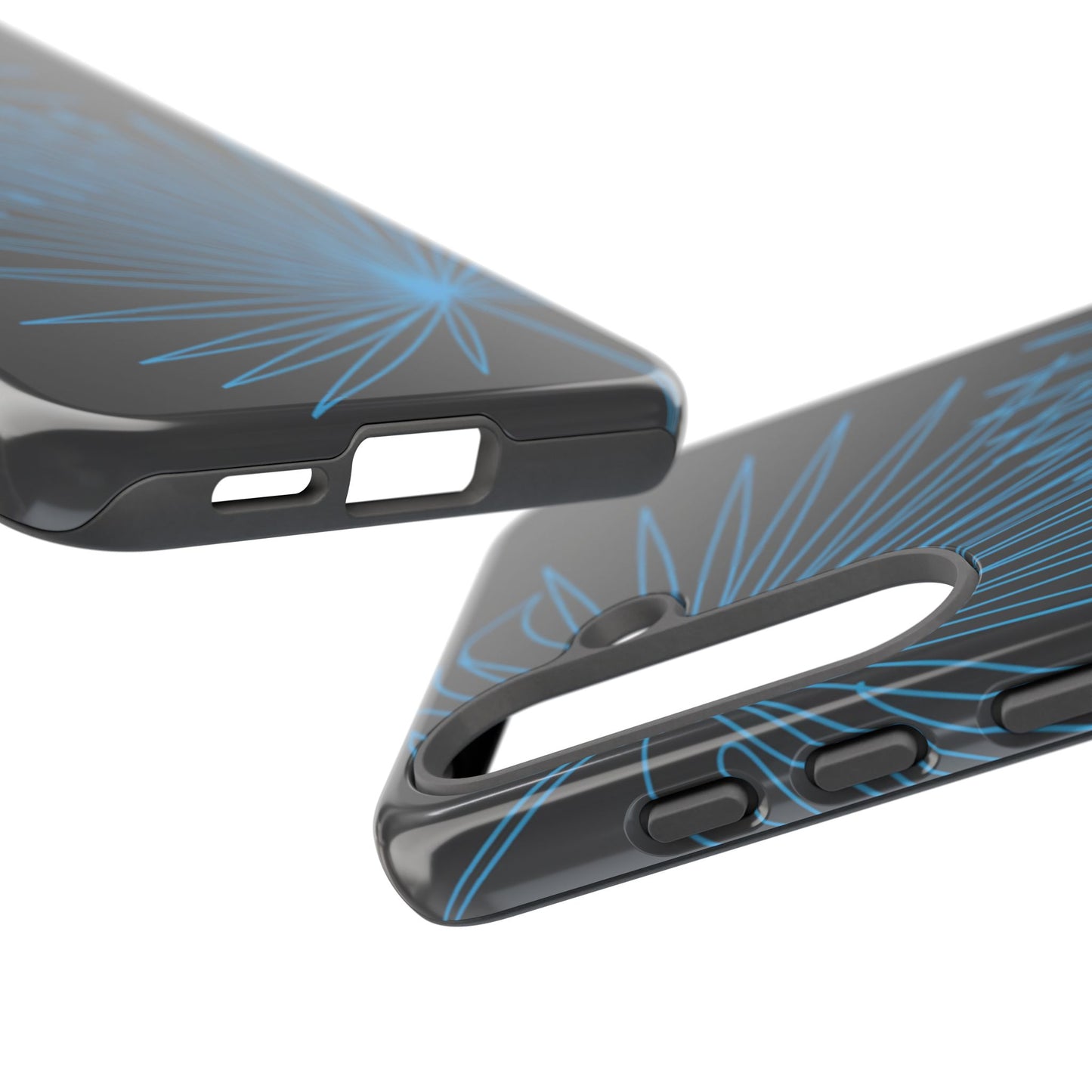 Blue Dandelion Burst Tough Phone Case — Protective Floral iPhone Cover