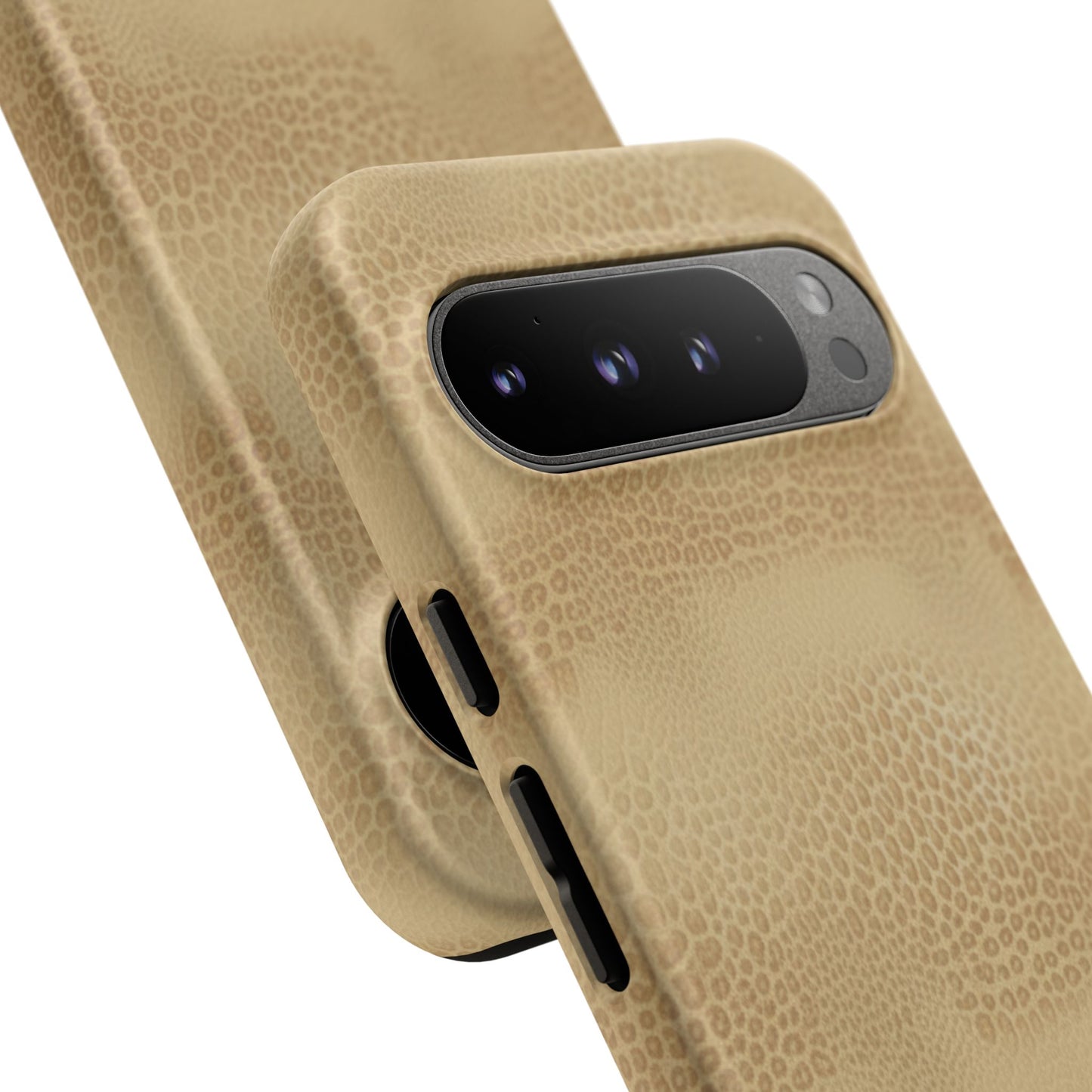 Tan Distressed Leather Texture Phone Case — Rugged Protective iPhone Cover