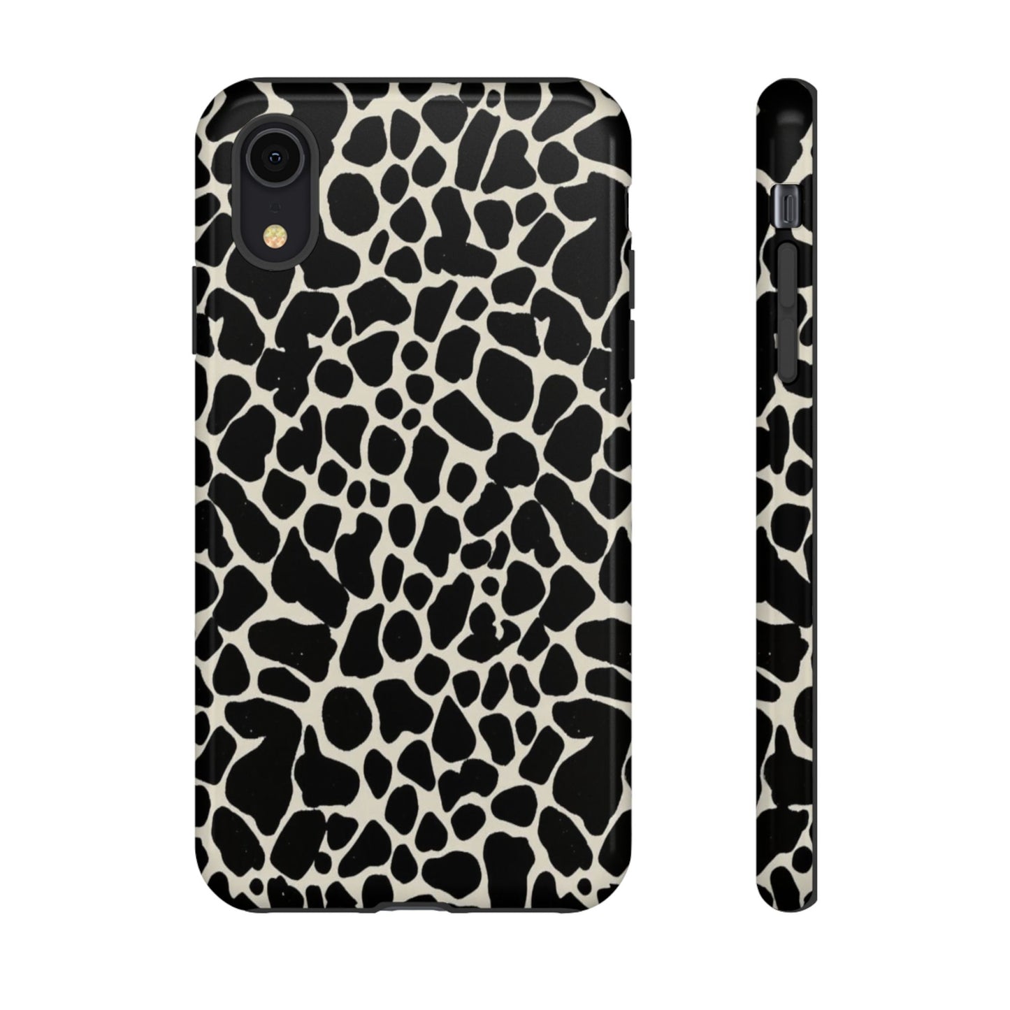 Black and White Cowhide Phone Case — Protective Tough Case