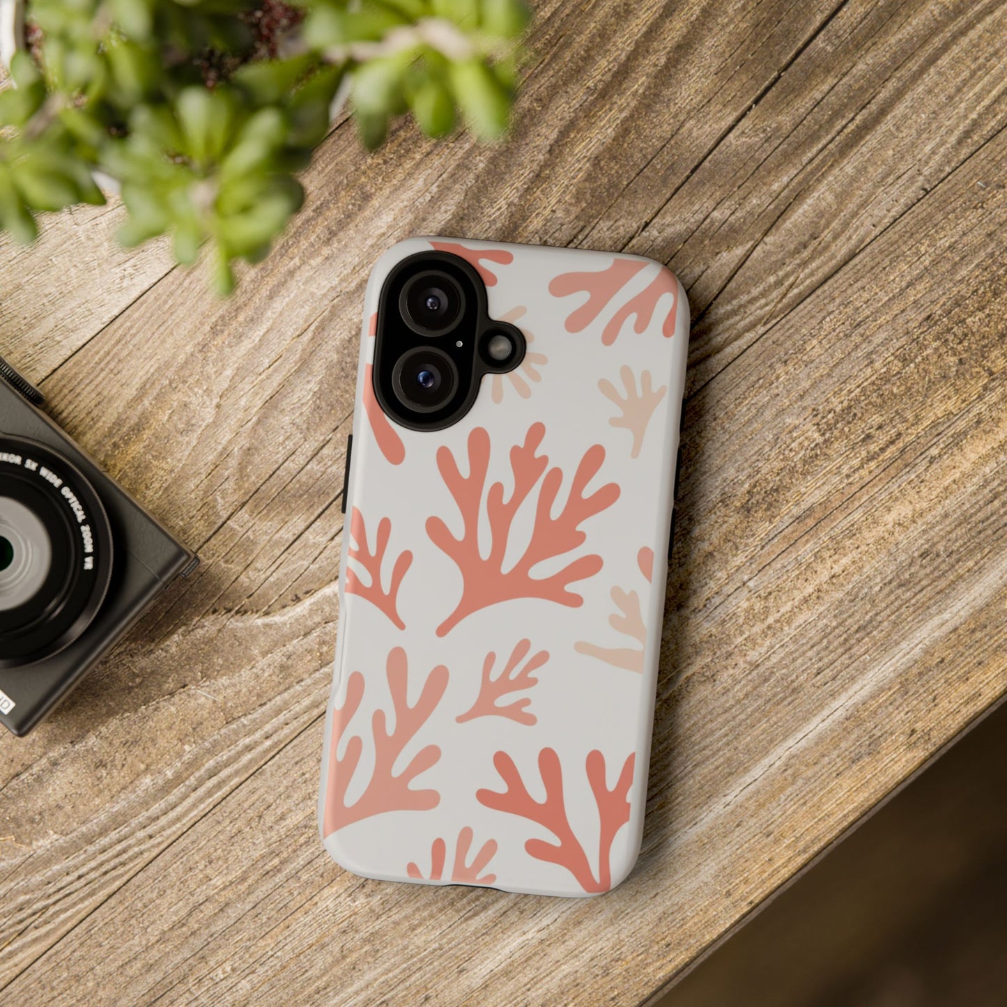 Coral Reef Pattern Tough Phone Case — Pink Beachy Protective Cover