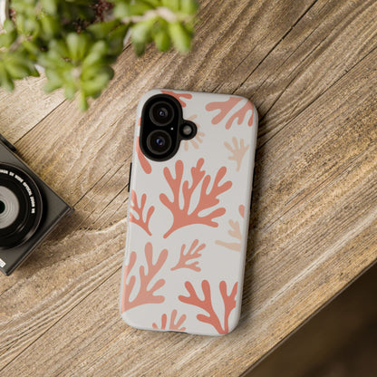 Coral Reef Pattern Tough Phone Case — Pink Beachy Protective Cover