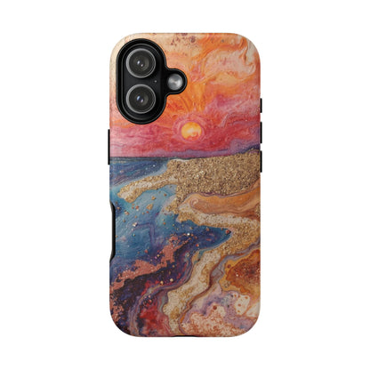 Sunset Coast Phone Case — Colorful Abstract Beach Art Tough Case