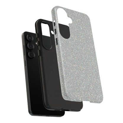 Glitter Silver Tough Phone Case — Sparkling Protective Phone Case