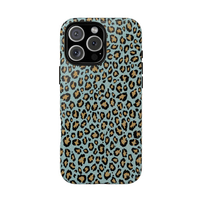 Leopard Print Tough Phone Case - Blue Cheetah Protective Cover