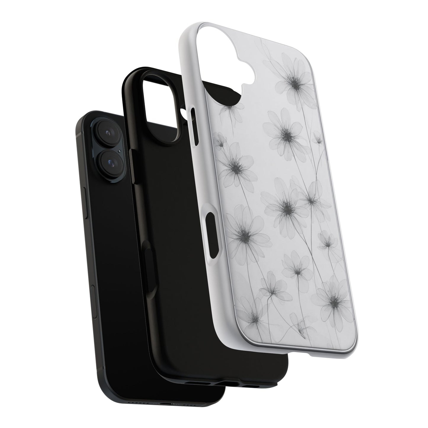 Tough Case — Black & White Floral Tough Phone Case