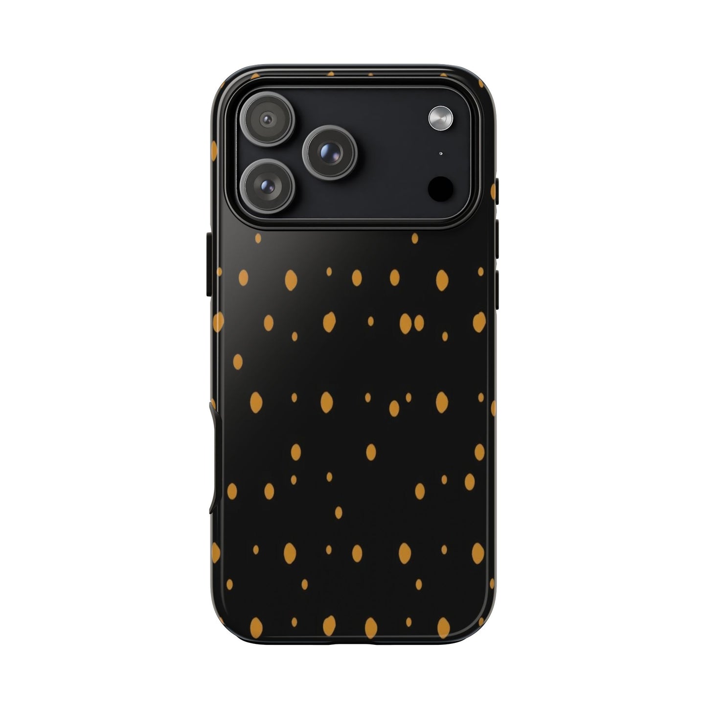 Black & Gold Dot Tough Phone Case — Protective Sparkle Pattern