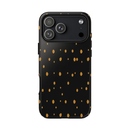 Black & Gold Dot Tough Phone Case — Protective Sparkle Pattern