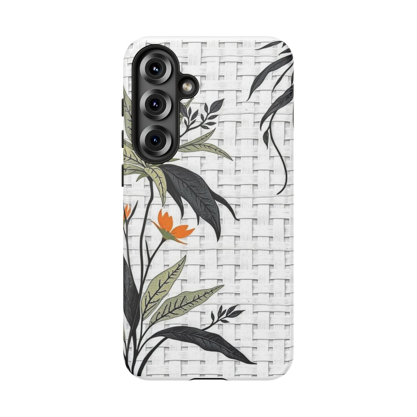 Floral Woven Tough Phone Case — Protective Botanical iPhone Cover