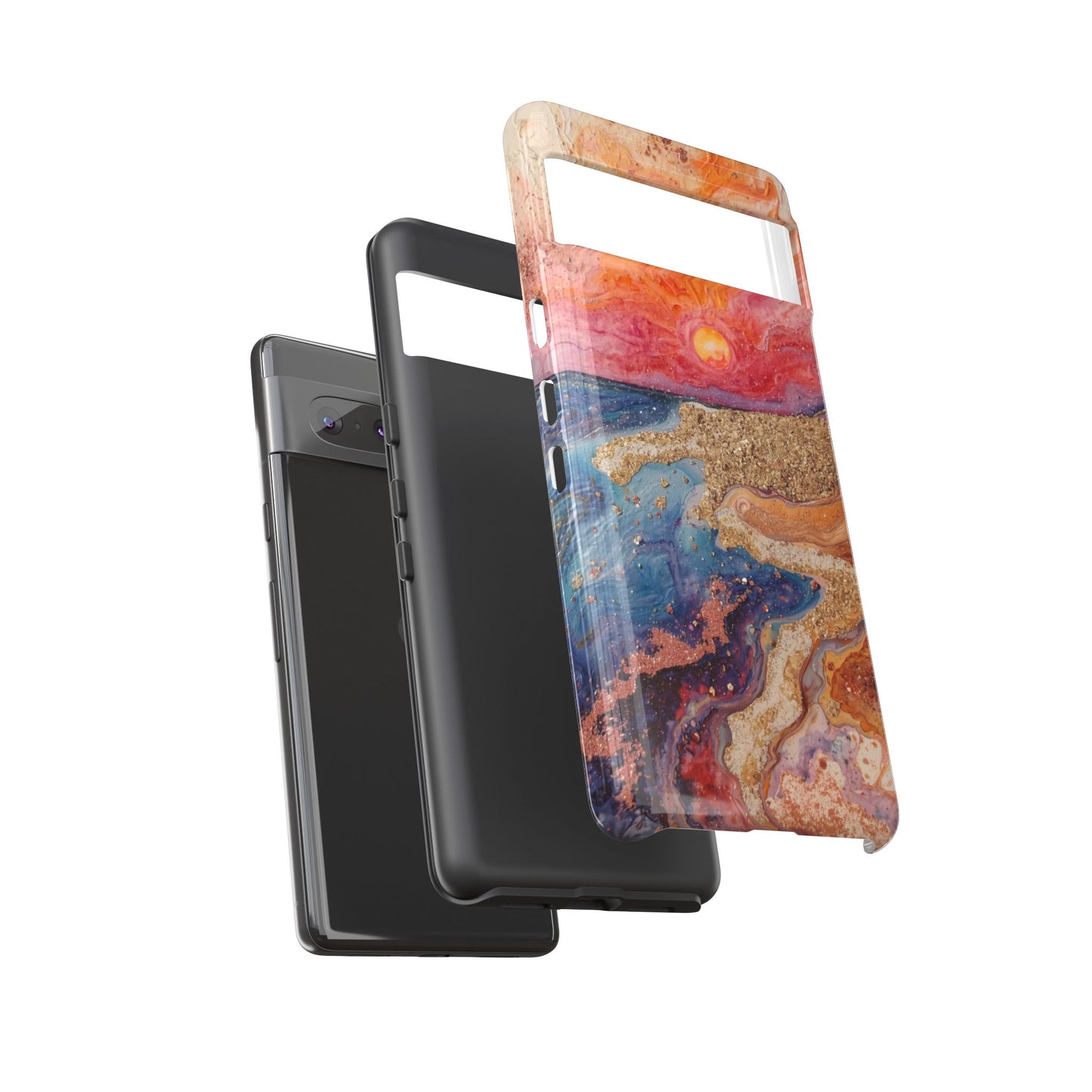 Sunset Coast Phone Case — Colorful Abstract Beach Art Tough Case