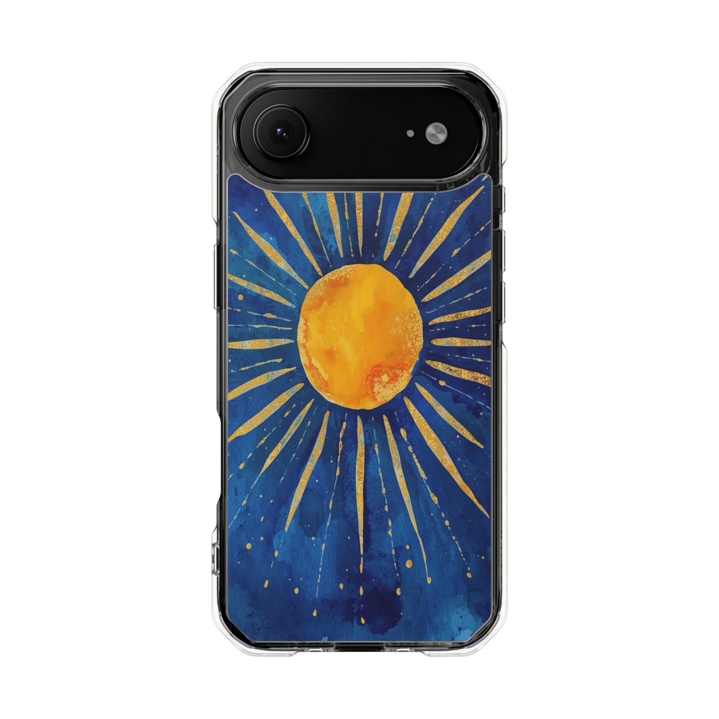 Sunburst Sky Magnetic Clear Phone Case — Protective Artistic Sun Design