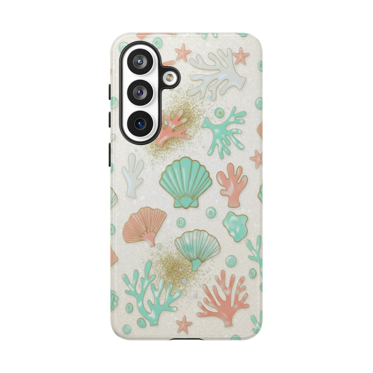 Seashell Coral Phone Case — Pastel Beach Shells Protective Tough Case