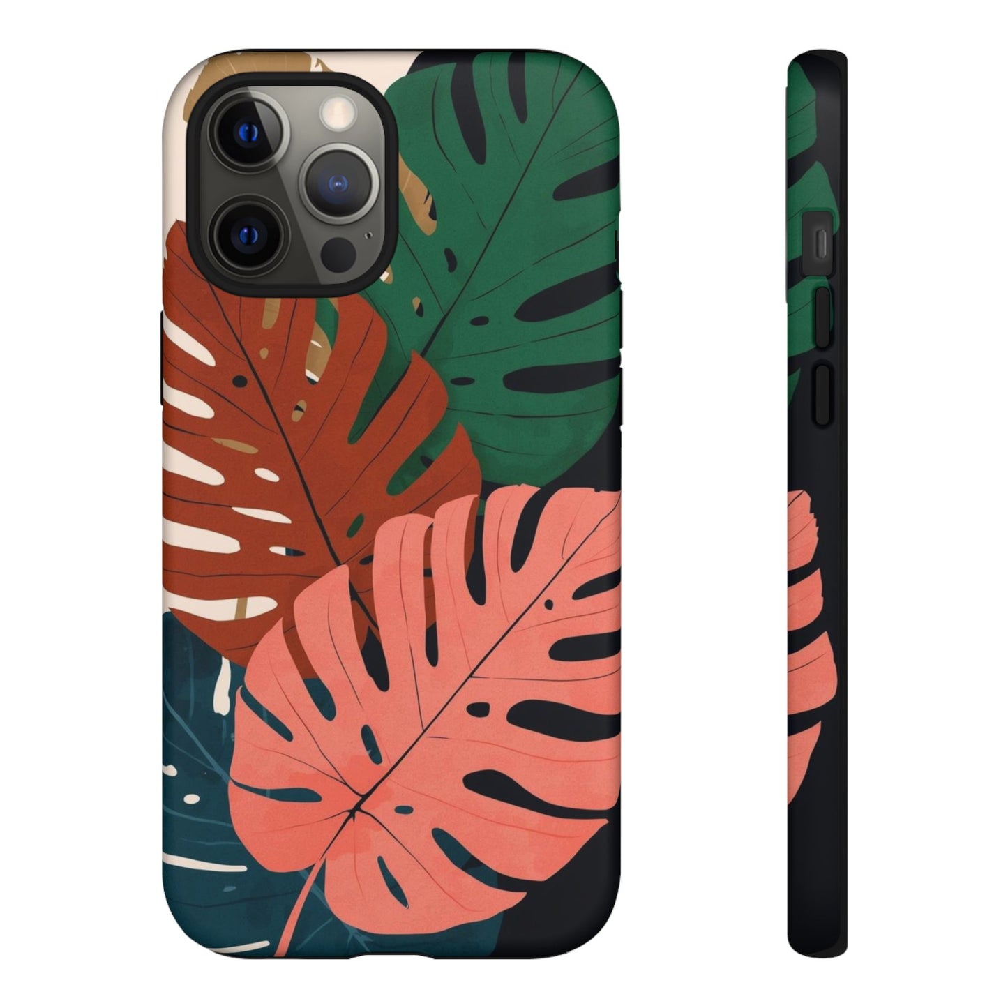 Tropical Monstera Phone Case — Colorful Leaf Protective Tough Case