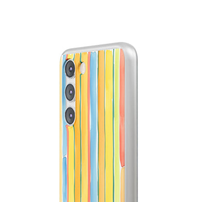 Watercolor Stripe Phone Case — Bright Pastel Vertical Stripes Protective Flexi Case