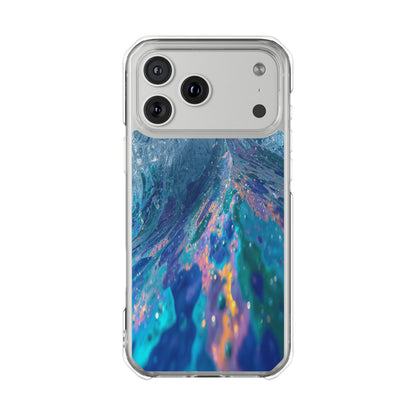 Clear Magnetic Impact Phone Case — Blue Ocean Abstract Design