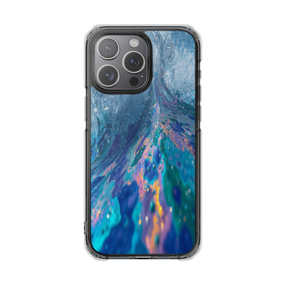Clear Magnetic Impact Phone Case — Blue Ocean Abstract Design