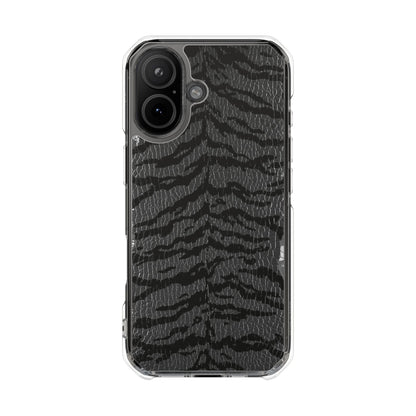 Clear Magnetic Impact Phone Case — Black Tiger Stripe
