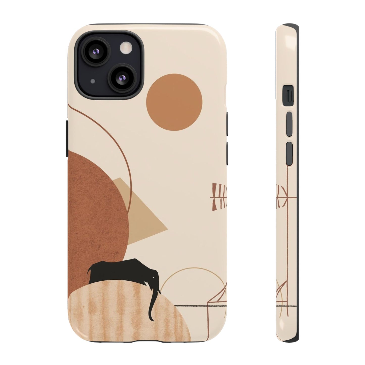 Abstract Earth Tones Phone Case — Minimal Geometric Design