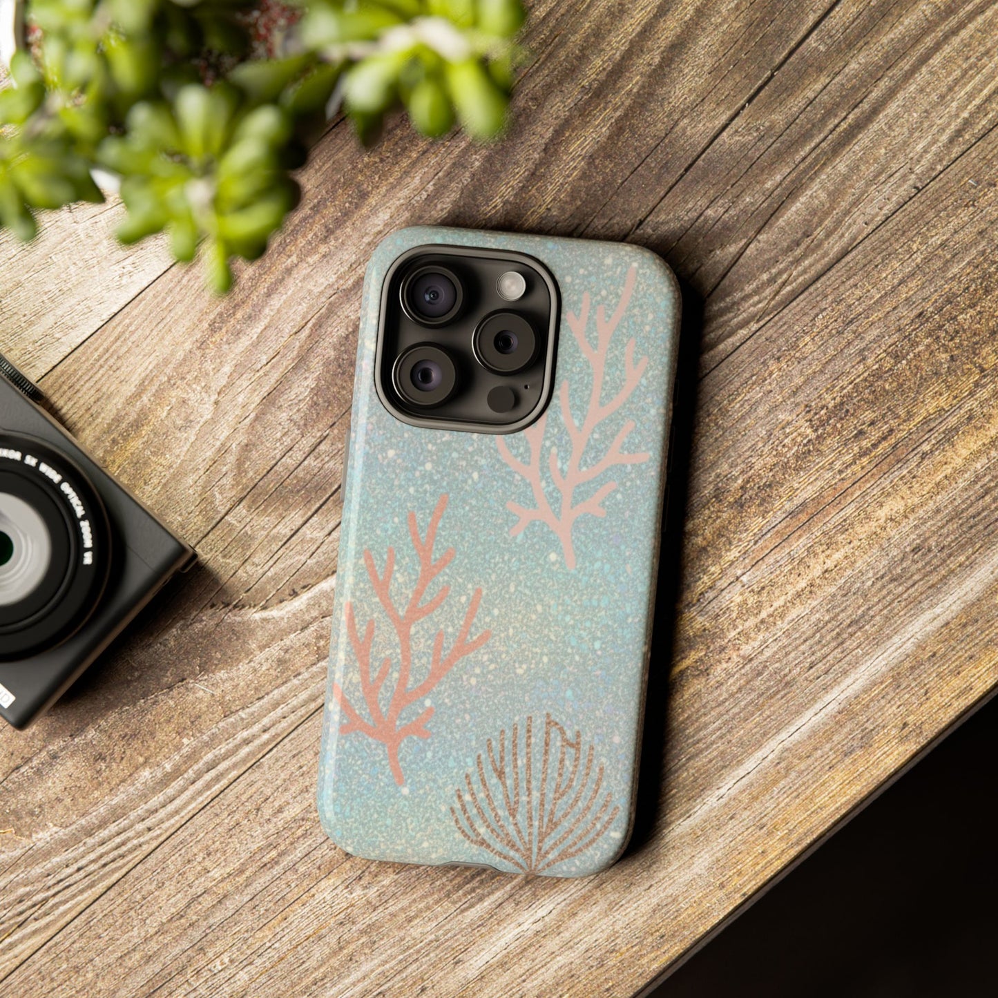 Seafoam Sparkle Phone Case – Coral & Seashell Tough Case