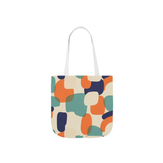 Abstract Color Block Canvas Tote — Modern Patterned Everyday Bag