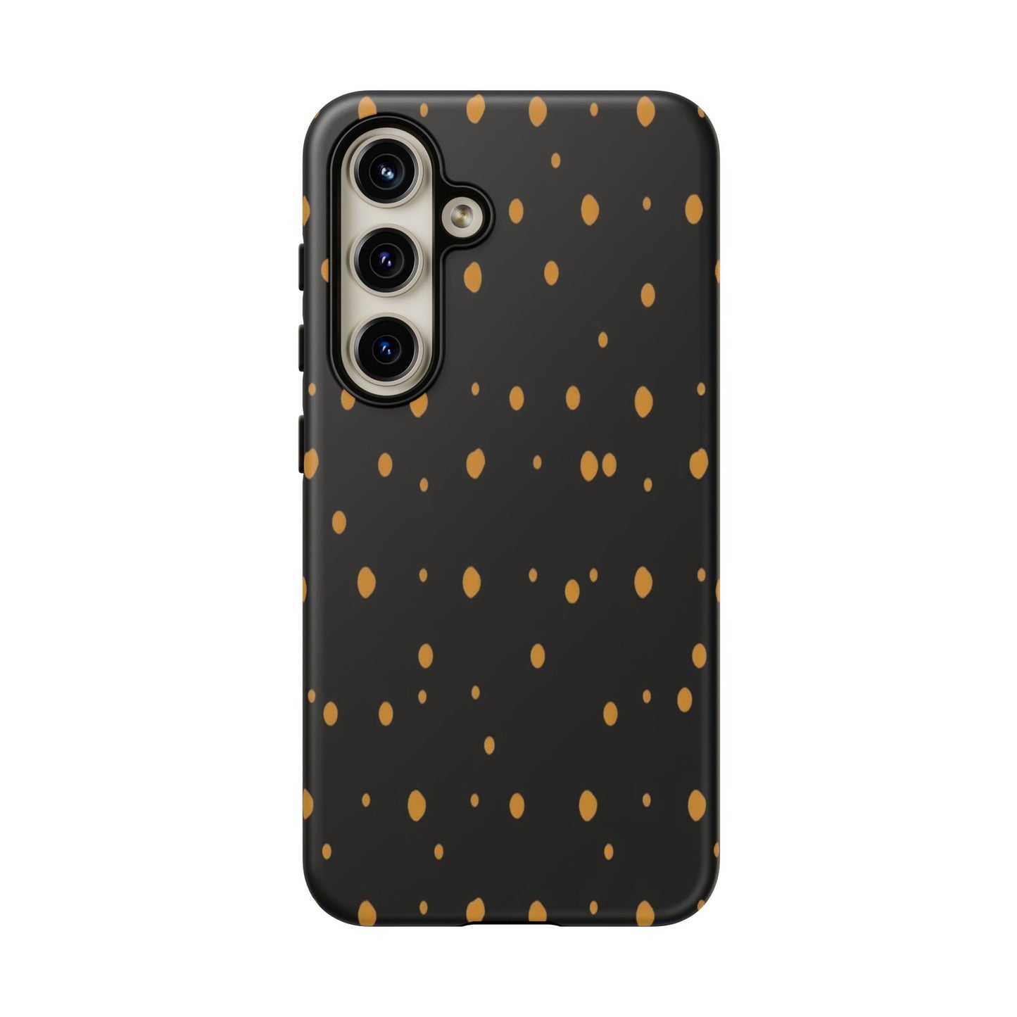 Black & Gold Dot Tough Phone Case — Protective Sparkle Pattern
