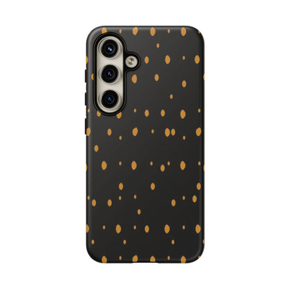 Black & Gold Dot Tough Phone Case — Protective Sparkle Pattern